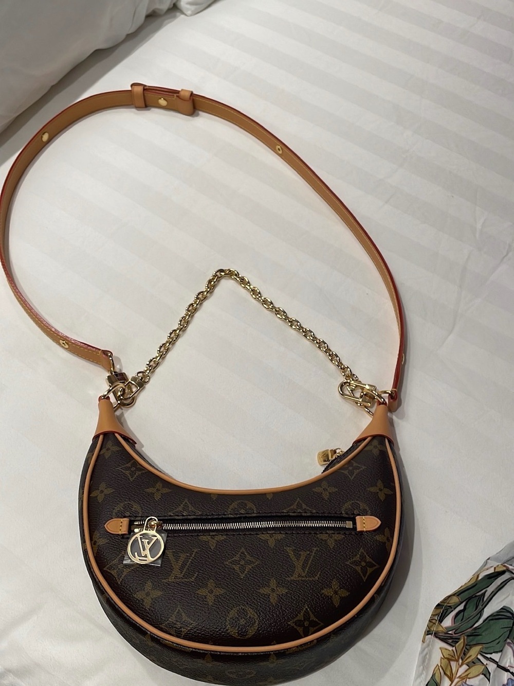 Louis Vuitton Monogram Crescent Shoulder Bag in Brown and Tan with Gold Hardware - Picture 3 of 3